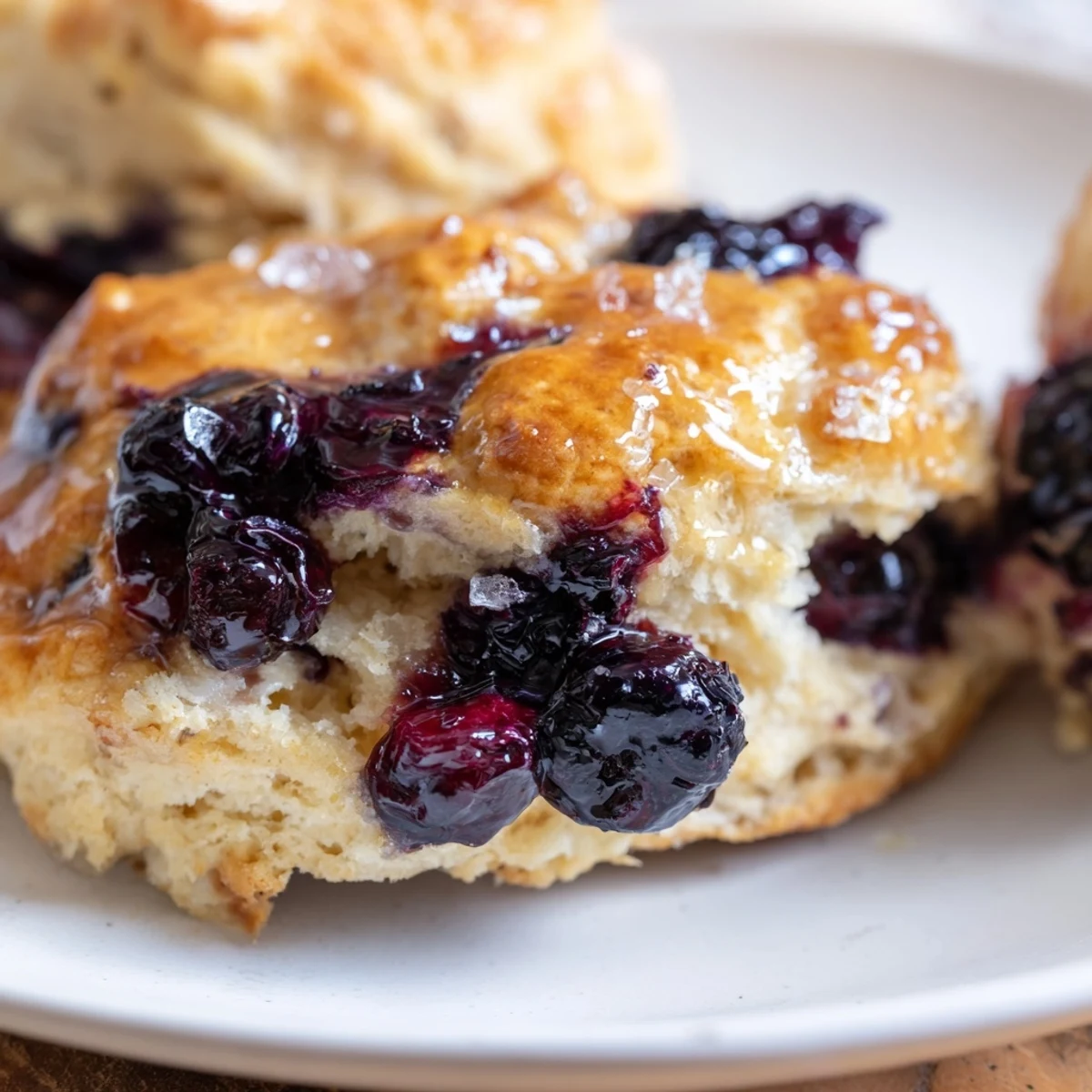 Freshly baked Rustic Birch-Warm Blueberry Scones offer a tender, crumbly texture and sweet fruit flavor, ready to eat.