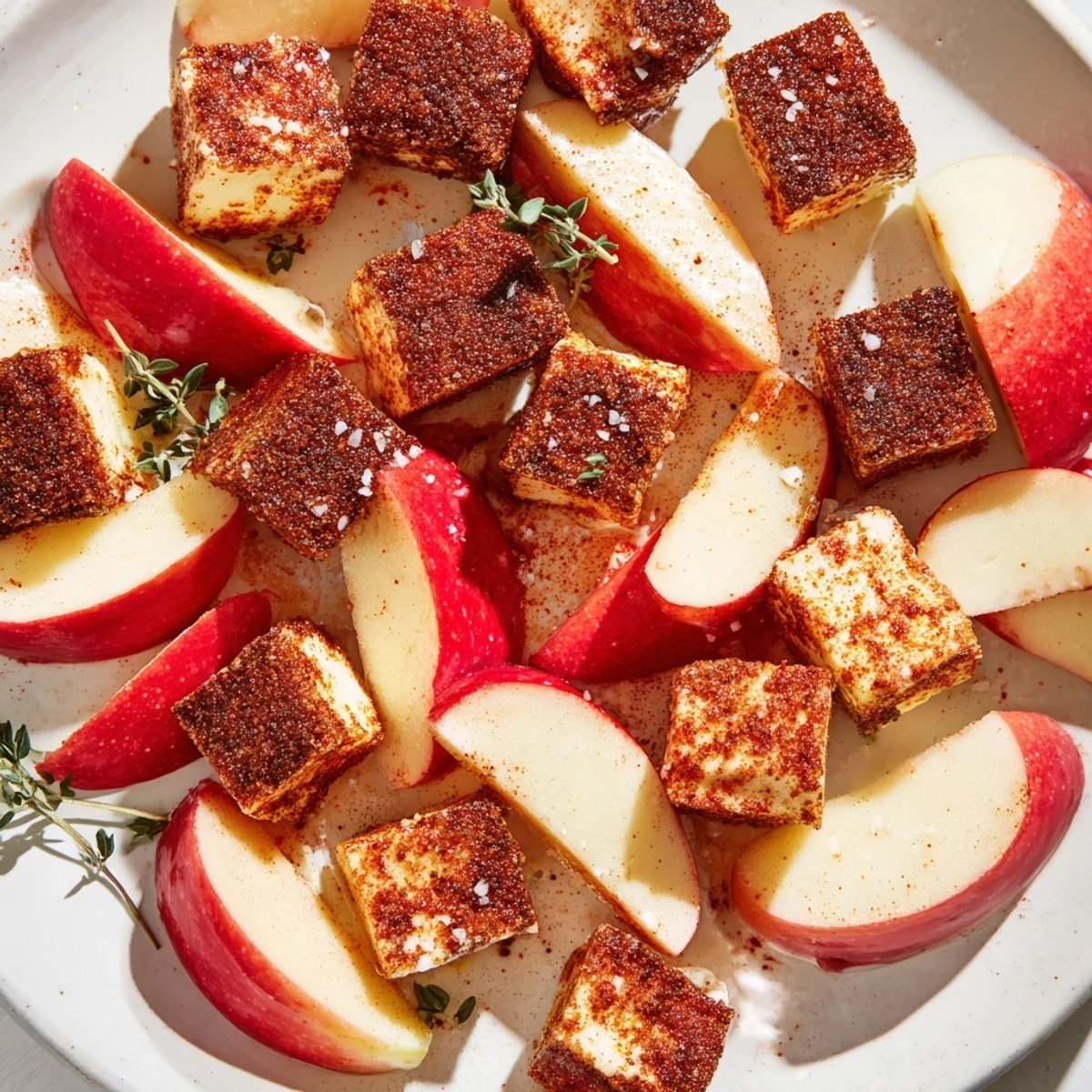 Smoked paprika-dusted cheeses and red apple wedges create a delicious, vibrant Autumn Ember appetizer.
