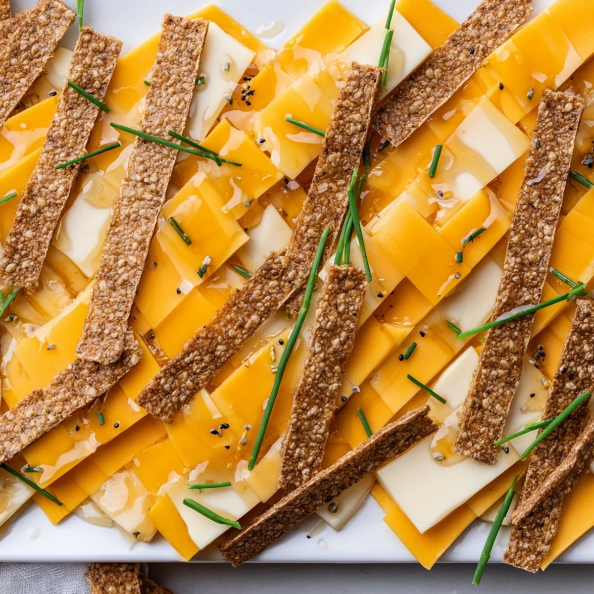 Elegant Garden Gate Lattice: a stunning appetizer, perfect for parties and showcasing delicious cheeses.