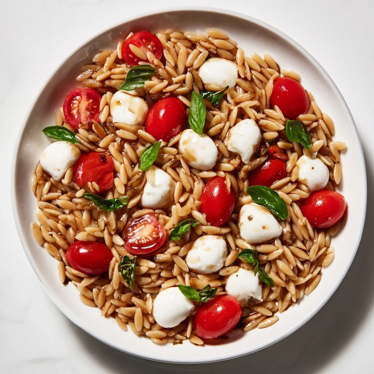 This Caprese Orzo Salad showcases a lovely mix of textures and flavors, perfect for summer.