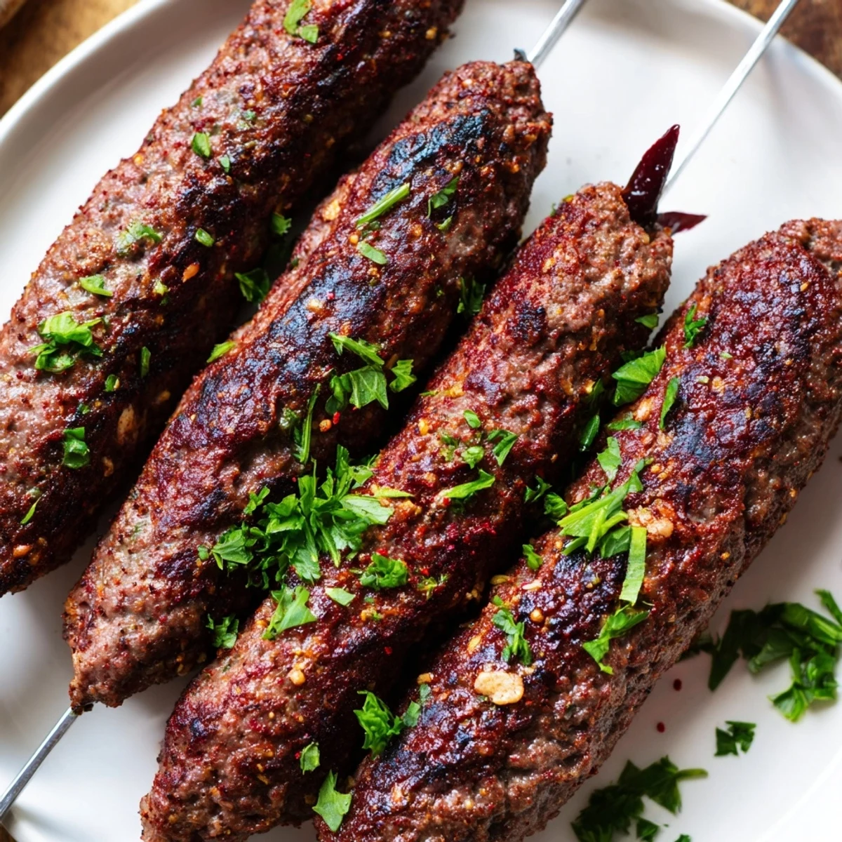 Smoky Iraqi Kebab Tikka skewers, grilled to perfection, offer a delicious and tender meat dish.
