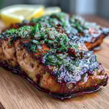 Cedar Plank Garlic Dill Salmon