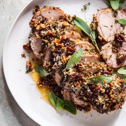 Thyme Pecan Crusted Pork