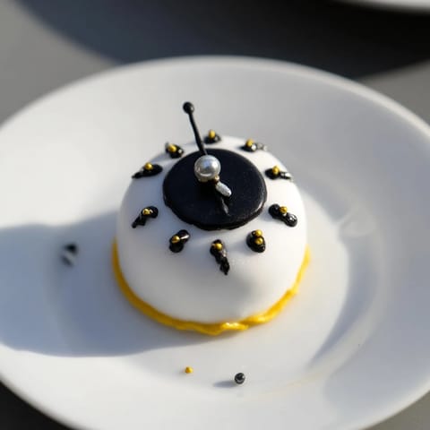 Delicious, colorful Countdown Clock Mini Desserts, each a miniature treat crowned with frosting and sprinkles.