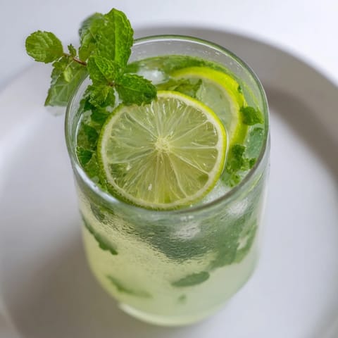 Cool, clear pitcher filled with vibrant green Mint Lime Agua Fresca, perfect for summer hydration.