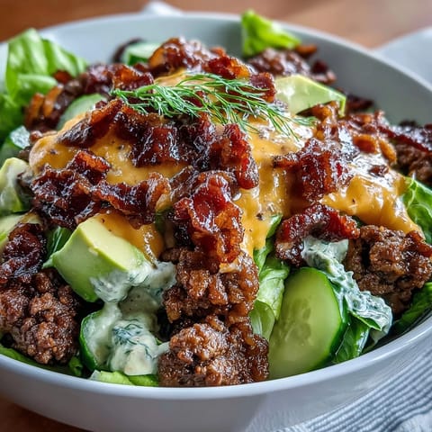 Keto Bacon Cheeseburger Salad