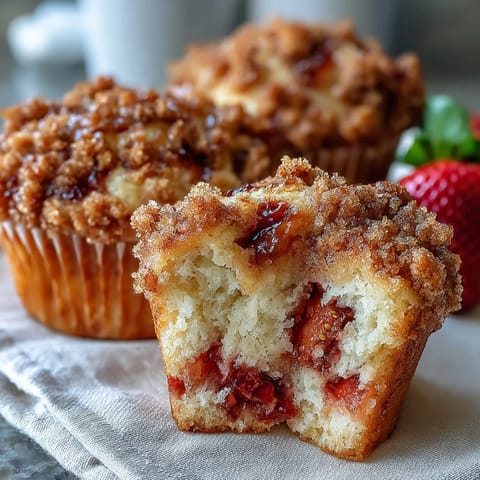Strawberry Sourdough Muffins