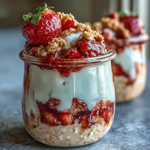 Strawberry Shortcake Overnight Oats