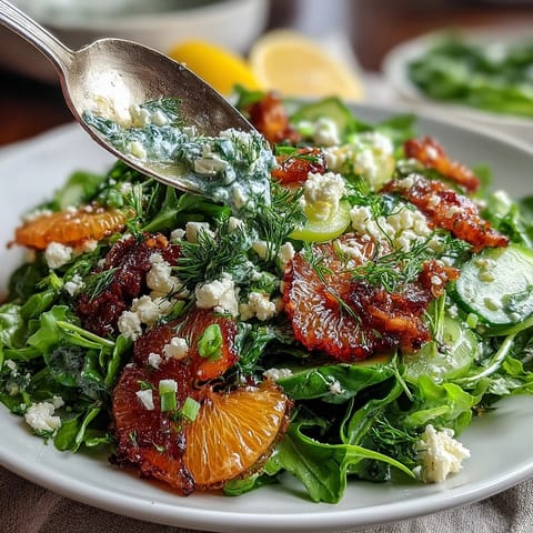 Crisp baby greens, radishes, and cucumber tossed in zesty lemon vinaigrette, topped with fresh herbs.  