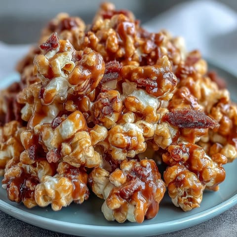 Caramel Candy Apple Popcorn Mix with dried apples and colorful candies for a festive snack.