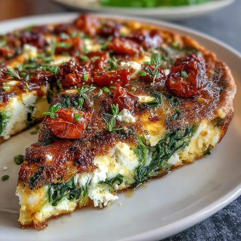 Spinach Feta Frittata Tomatoes