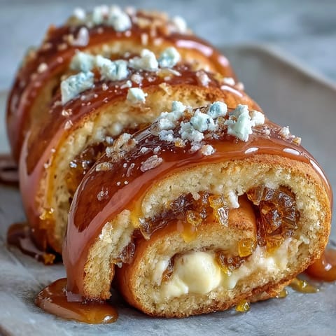 Bright orange rolls with citrus glaze, made from crescent dough for a quick, sweet breakfast treat.