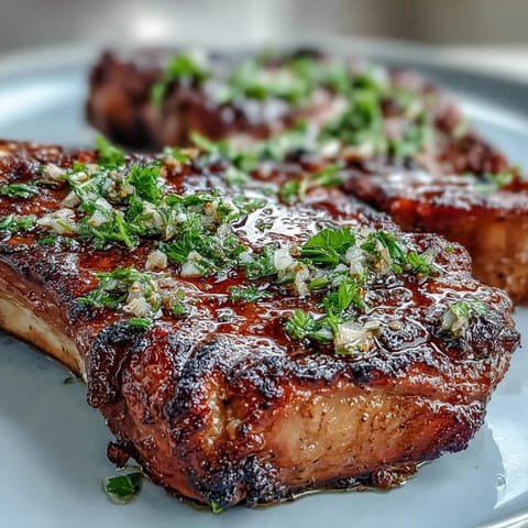 Succulent lamb chops seared to perfection and topped with a bright, zesty gremolata of parsley, lemon, and garlic.  