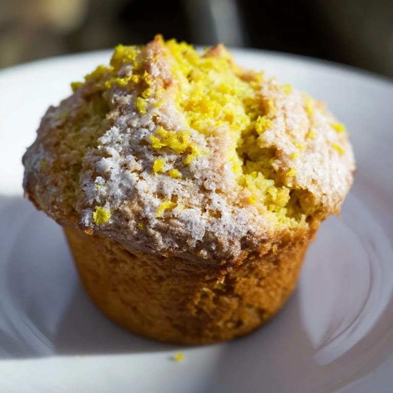 Warm, buttery Simple Sweet Lemon Zest Muffins fresh out of the oven: a comforting delight.