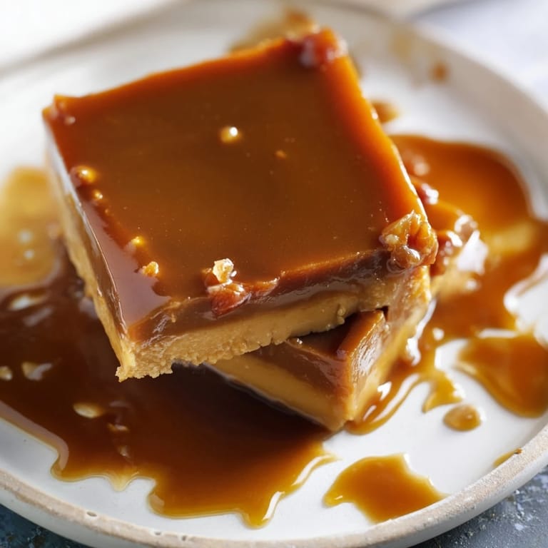 Close-up of golden brown Weekend Cabin-Style Sticky Toffee Pudding, drizzled with glossy, delicious toffee.