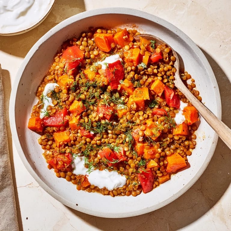Warm and aromatic, this Wheat-Warm Hearty Lentil Curry offers a comforting, spiced, one-pot dinner.