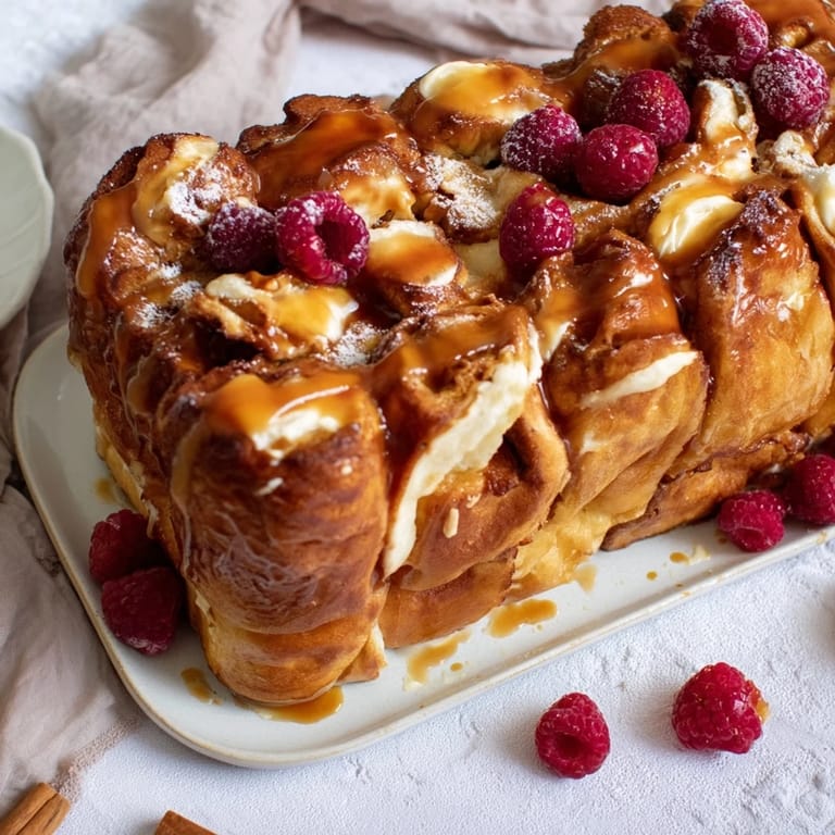 Warm spices coat the surface of this delicious Soft Spice Baked French Toast Casserole, served with fresh berries.