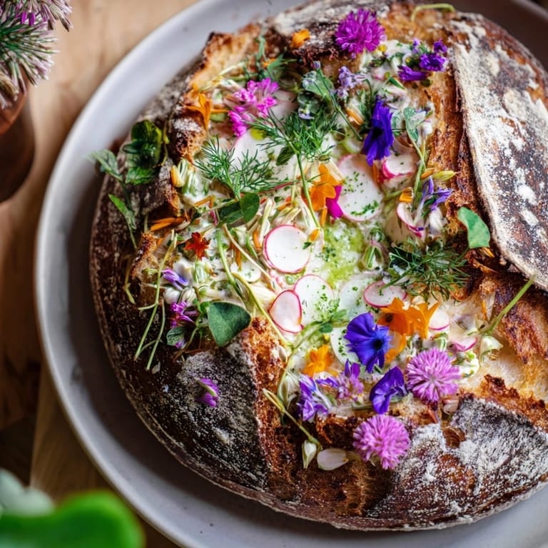 Earthy tones mix with fresh greens on the Fresh Meadow-Inspired Garden Vegetable Tartines, a visually appealing open-faced sandwich.