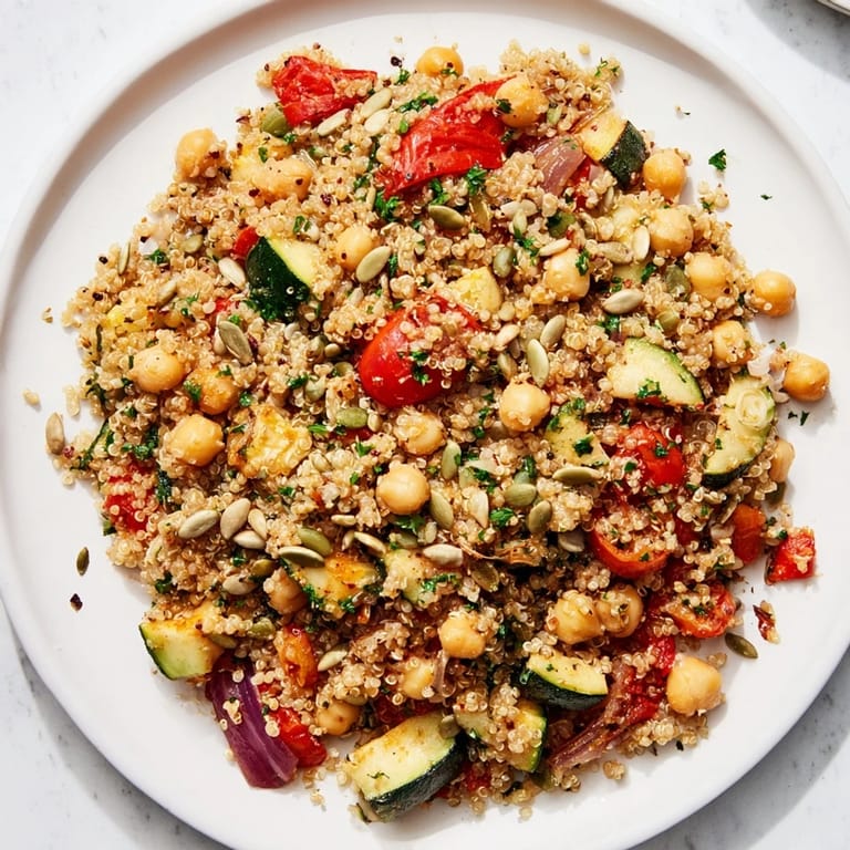 Delicious, colorful quinoa power protein salad, bursting with flavor and vegetarian goodness, ready to enjoy.
