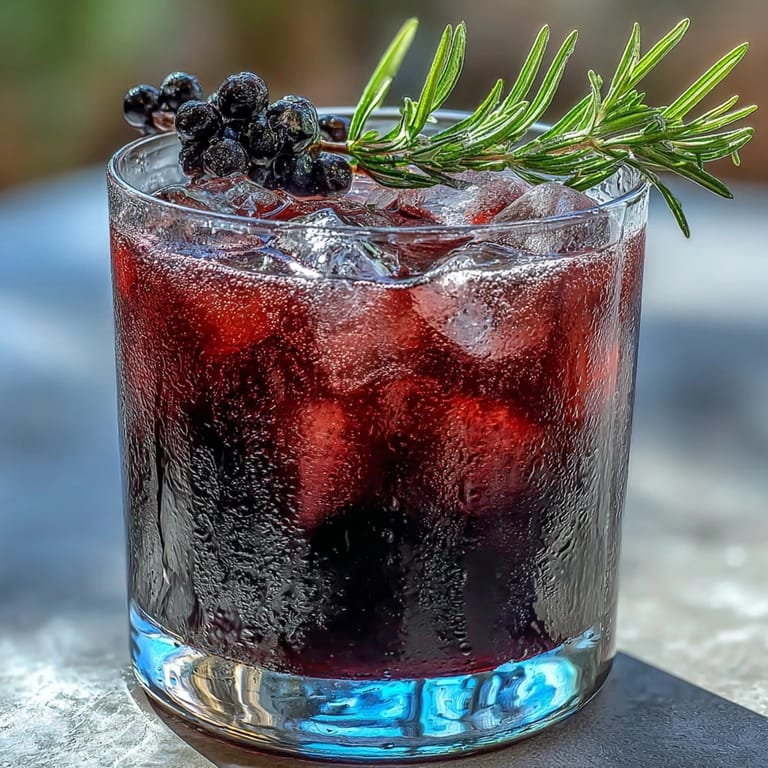 Two glasses of the vibrant Black Currant Rosemary Cocktail, offering a sophisticated tart and herbal garnish for dinner parties.
