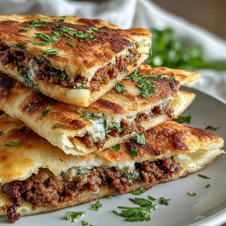 Crackling Lebanese Arayes pita halves brushed with olive oil, ready to be enjoyed.