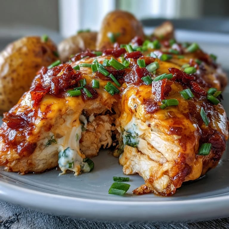 One-pan Buffalo Ranch Chicken Potato Bake served hot with colorful bell peppers and red onion wedges, perfect for an easy weeknight family dinner.