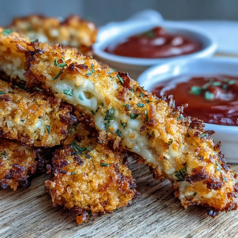 Freshly baked Crispy Baked Chicken Parmesan Fries served hot from the oven with a side of marinara