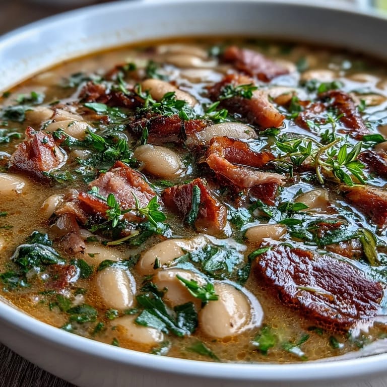 Hearty Ham and Butter Bean Soup featuring creamy butter beans, savory ham, and vibrant parsley, perfect for a comforting Southern meal.
