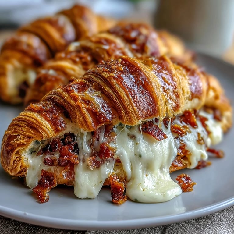 Rich, creamy ham and Swiss croissant bake baked to golden perfection, featuring buttery croissants and savory custard.