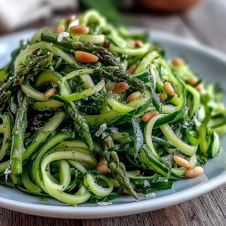 Bright and zesty asparagus salad with shaved Parmesan, lemon dressing, and a hint of sweetness, perfect for spring gatherings.
