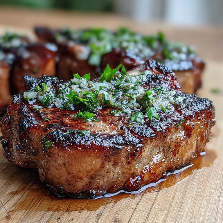 Tender lamb chops garnished with a vibrant gremolata, creating a flavorful contrast between rich meat and fresh, zesty herbs.