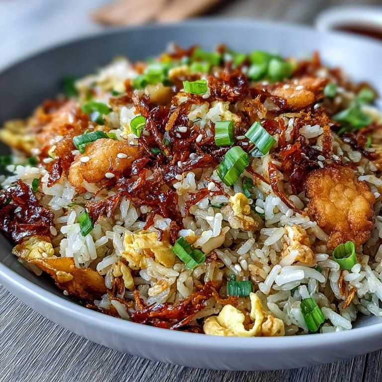 Aromatic Chili Crisp Egg Fried Rice served hot with golden eggs, savory soy sauce, and a crunchy chili oil topping.