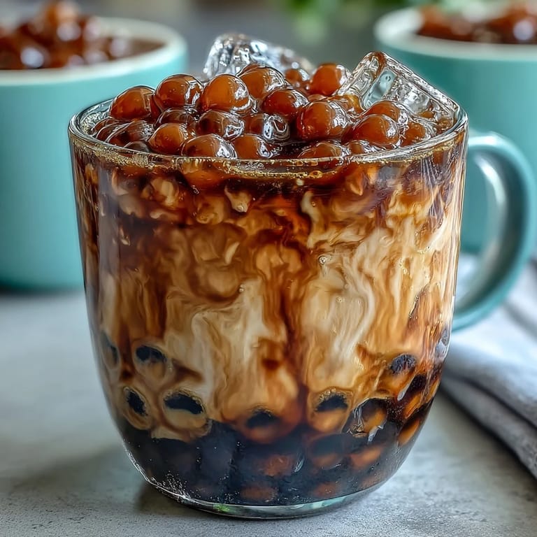 Refreshing Taiwanese-style milk tea featuring chewy brown sugar pearls and a luscious brown sugar syrup drizzle.