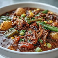 Hearty Kentucky Derby Burgoo Stew with tender meats and vibrant vegetables, simmered to perfection for a classic Southern feast.