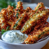 Crispy air fryer pickle fries with vibrant spicy mayo, an irresistible appetizer.